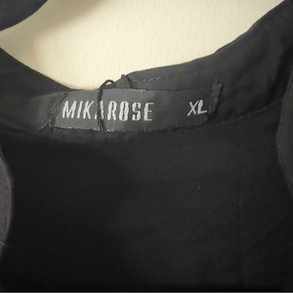 Mikarose V Neck Long Sleeve Modest Black Tiered Relaxed Fit Dress Extra Large - Picture 5 of 10